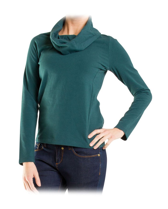 T-SHIRT CON COLLO A CIAMBELLA