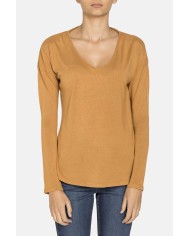 T-SHIRT SCOLLO V IN 100% VISCOSA