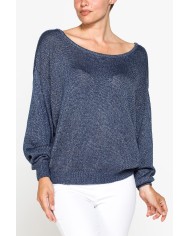 MAGLIA SCOLLO STONDATO. Vestibilità regolare.