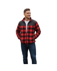 Sherpa da Uomo Full Zip Canada Trail Rosso Nero CDUAI25715