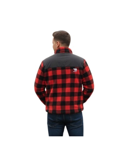 Sherpa da Uomo Full Zip Canada Trail Rosso Nero CDUAI25715