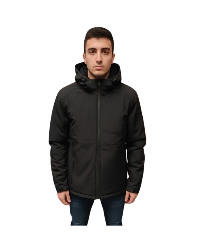 Giubbotto in Softshell con Cappuccio Sottozero Nero Adulto 10330