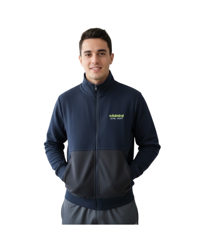 Felpa Admiral Adulto Full Zip Blu Grigio A2AD2666