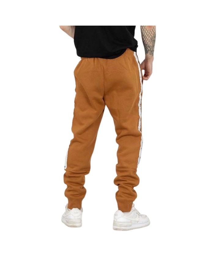 Pantalone da Uomo Champion Jogger Felpato con Tape Marrone 219096MS531