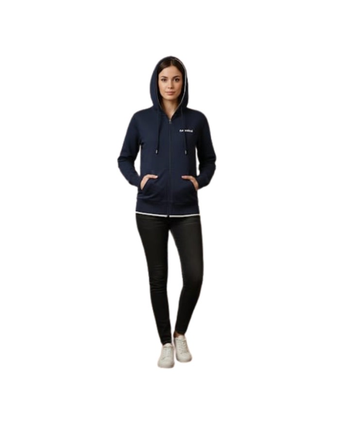 Felpa da Donna con Cappuccio Full Zip Admiral Blu A4AD2800AW003