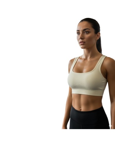 Top da Donna Special Sport Crema con Coppe Fitness Running Sport