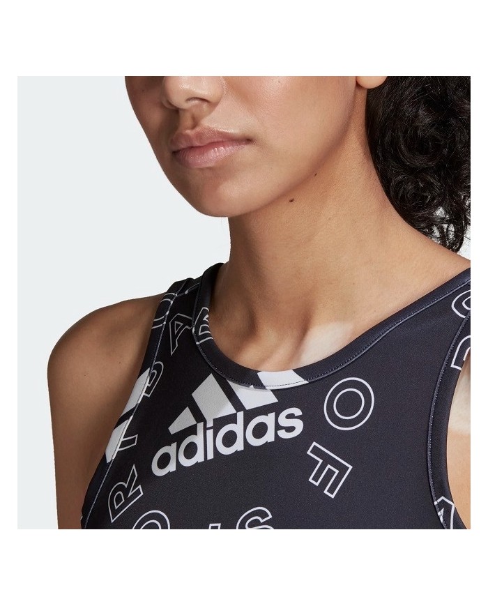 Top da Donna Adidas Bluv Q1 Fitness Palestra Canotta Nera HC9165