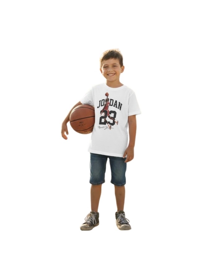 T-Shirt da Bambino Recycle Jordan Bianca Girocollo Cotone
