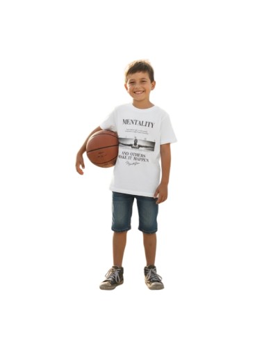 T-Shirt da Bambino Recycle Jordan Bianca Girocollo Cotone