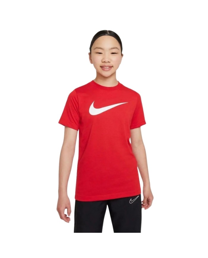 T-Shirt da Bambino Nike Dri-Fit Club 20 Swoosh Rossa Girocollo CW6941-657