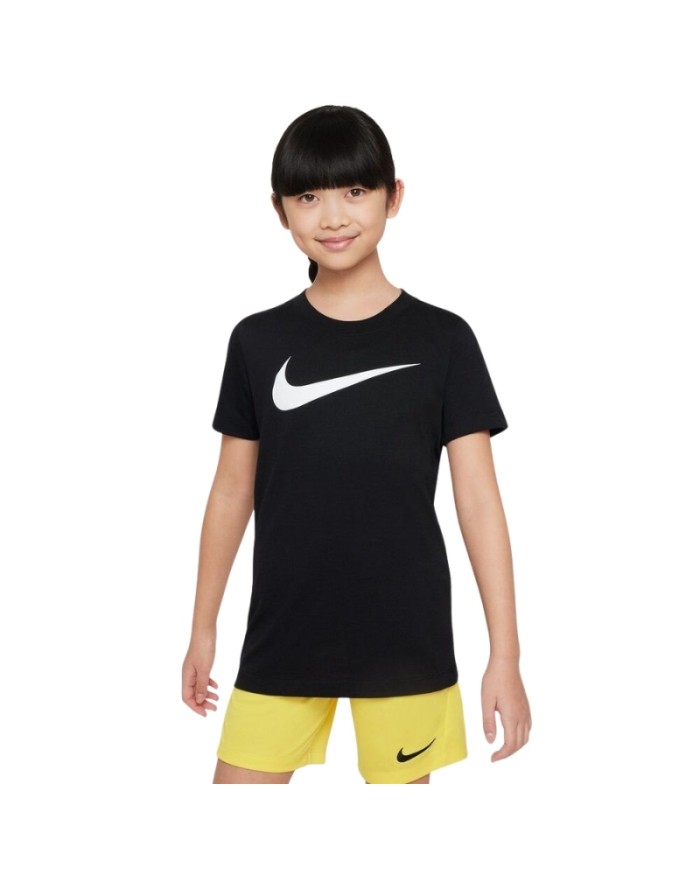 T-Shirt da Bambino Nike Dri-Fit Club 20 Swoosh Nera Girocollo CW6941-010