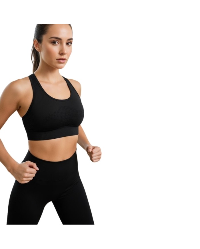 Top da Donna Special Sport Nero con Coppe Fitness Running Yoga