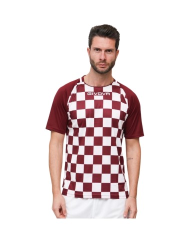 Maglia da Calcio Givova Dama MAC33 Padel Tennis Granata Bianco MAC330803