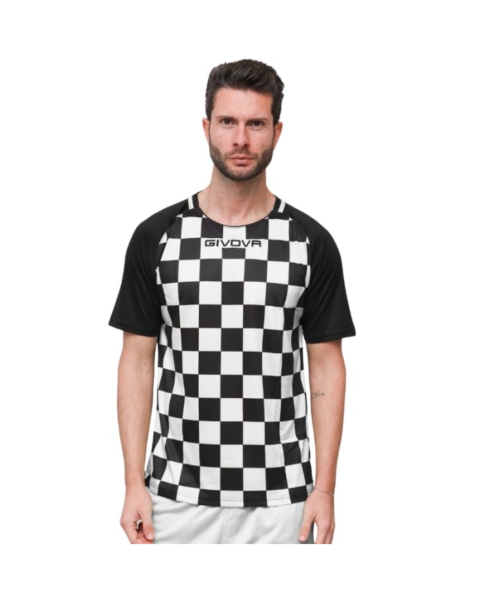 Maglia da Calcio Givova Dama MAC33 Padel Tennis Bianco Nero MAC330310