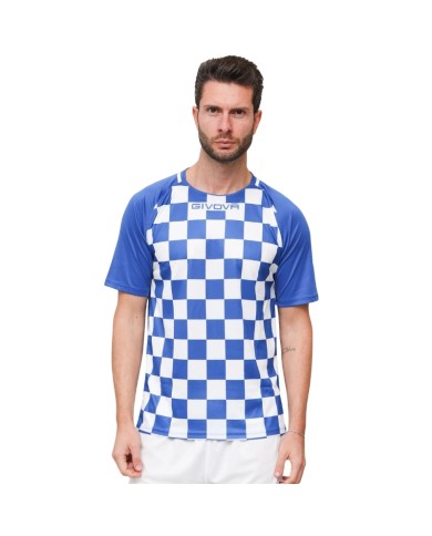 Maglia da Calcio Givova Dama MAC33 Padel Tennis Bianco Azzurro MAC330302