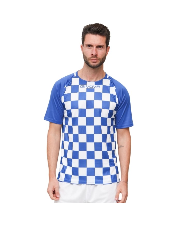 Maglia da Calcio Givova Dama MAC33 Padel Tennis Bianco Azzurro MAC330302