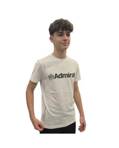 T-Shirt da Uomo Admiral City AD3154 Cotone Girocollo Bianca