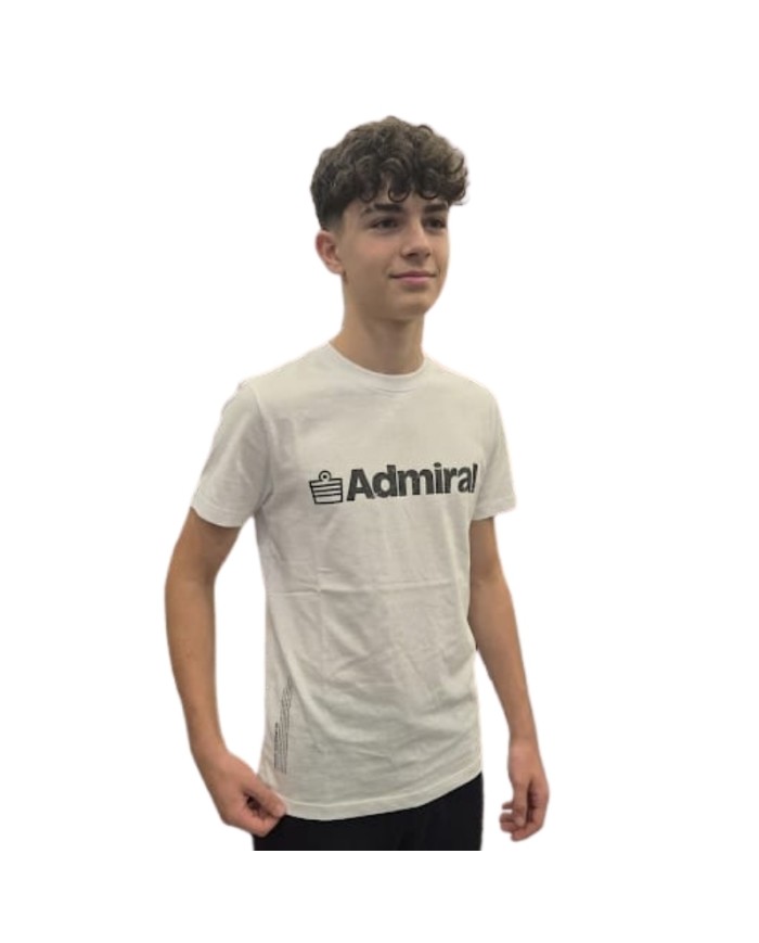 T-Shirt da Uomo Admiral City AD3154 Cotone Girocollo Bianca