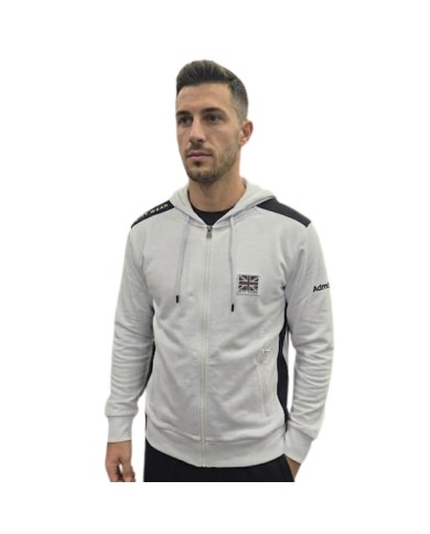 Felpa da Uomo Admiral City AD3014 Full Zip con Cappuccio Bianca