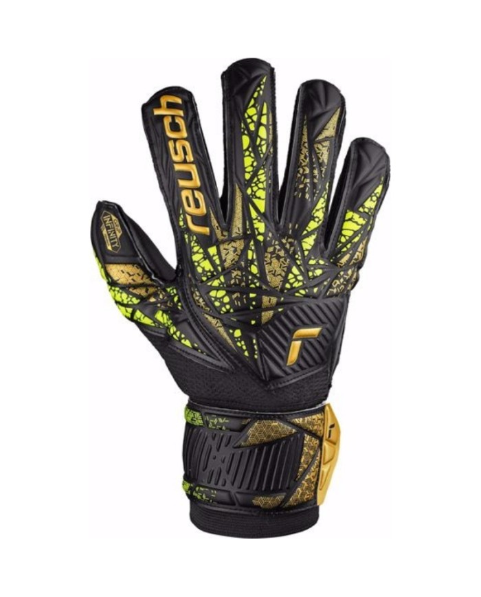 Guanto da Portiere Reusch Attrakt Infinity Finger Support Nero Oro 54707107739