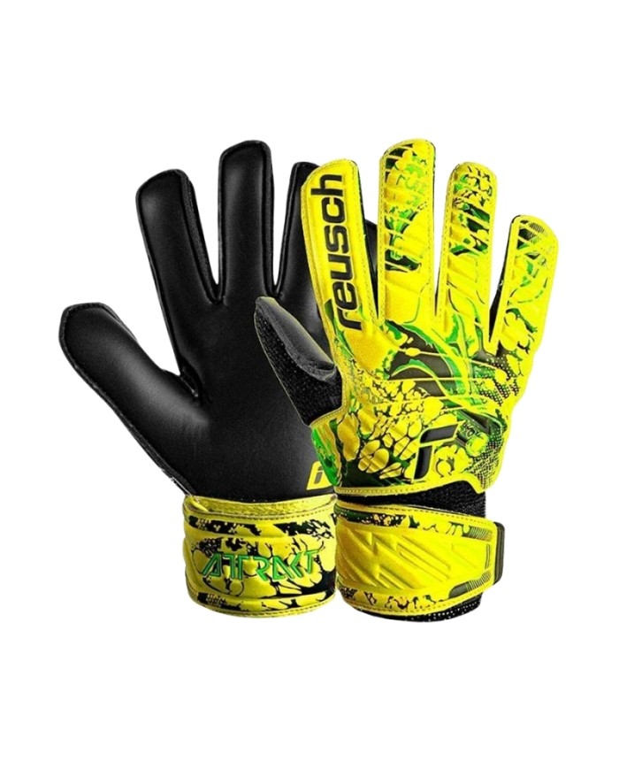 Guanti da Portiere Reusch Attrack Solid 53705152700 da Uomo Giallo Nero