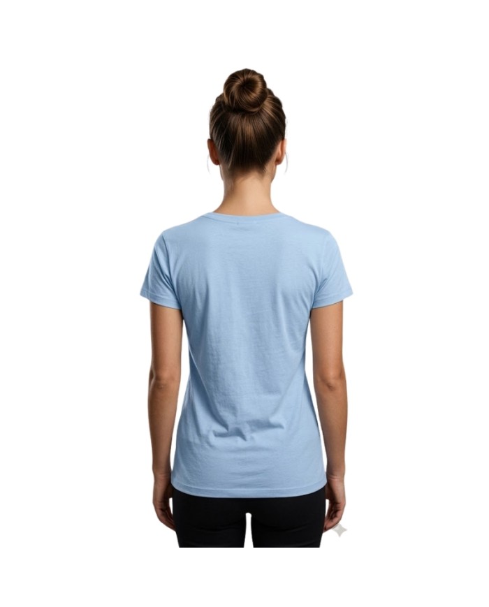 T-Shirt da Donna AKI Girocolo Cotone Celeste AKUPE26589