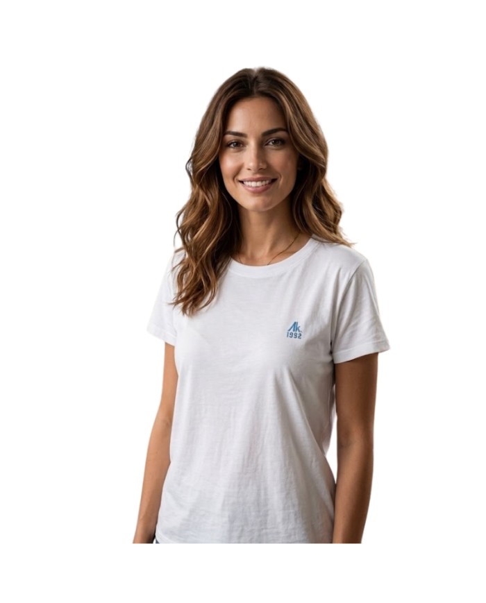 T-Shirt da Donna AKI Girocolo Cotone Bianca AKUPE26589