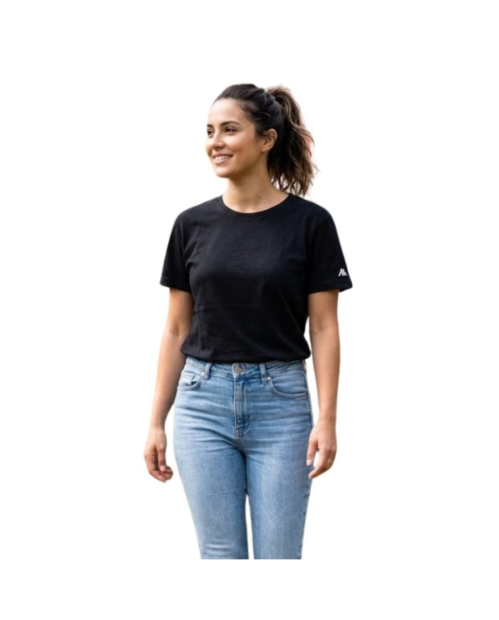 T-Shirt da Donna AKI Girocolo Cotone Nera AKUPE26584