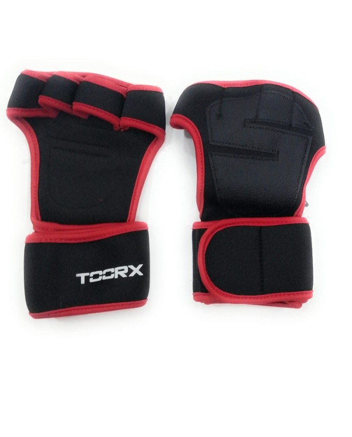 Coppia Polsiera Toorx Grip Pad Fitness Palestra Allenamento Nero Strappo CGPAD
