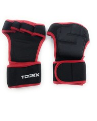 Coppia Polsiera Toorx Grip Pad Fitness Palestra Allenamento Nero Strappo CGPAD