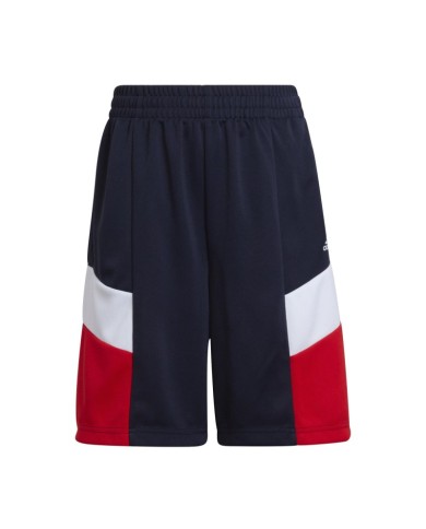Bermuda da Ragazzo Adidas Designed to Move Shorts Cotone Blu Rosso HA4019