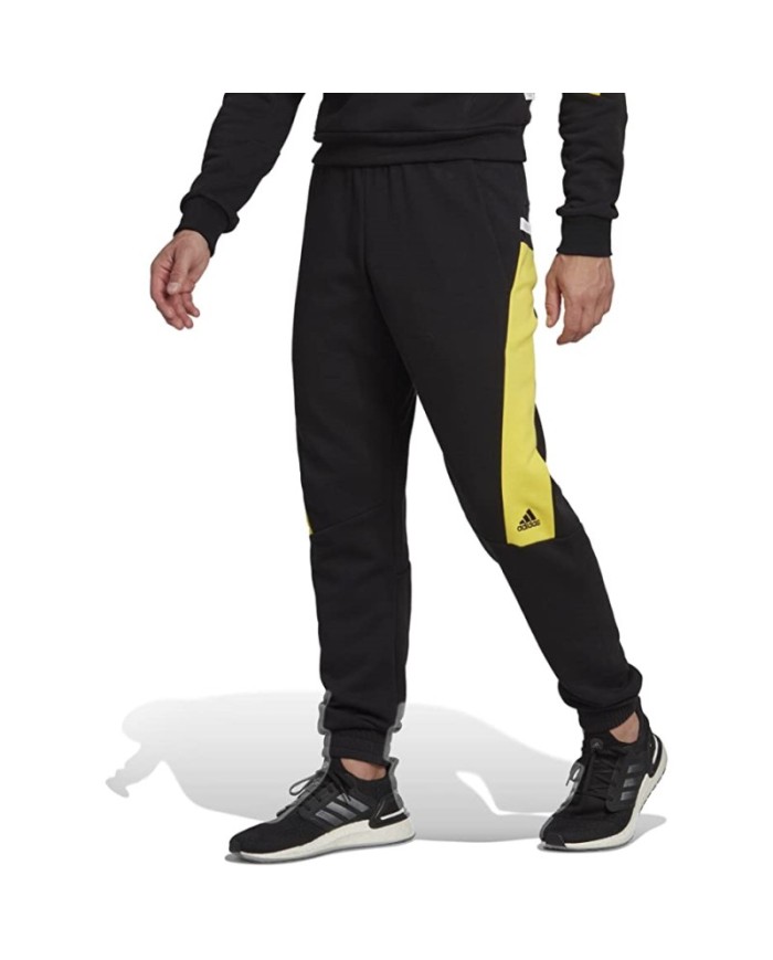 Pantalone da Uomo Adidas Badge of Sports Cotone Garzato Nero HU1517