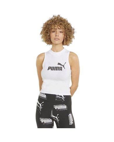 Canotta da Donna Puma ESS Crop Big Logo Cotone Bianca Tank 84833802