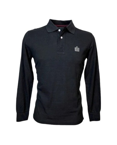 Polo a Manica Lunga Admiral Basic AD2818AW007 Nero in Cotone