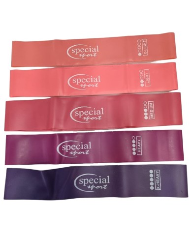 Kit da 5 Fasce Elasticizzate Special Sport Lattice Fitness Crossfit SET5FASCE Kit da 5 Fasce Elasticizzate Special Sport Lattice Fitness Crossfit SET5FASCE