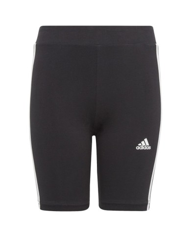 Leggings Short da Ragazza Adidas 3-Stripes Bike Cotone Nero IC3628
