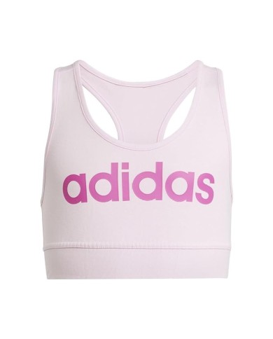 Reggiseno Sportivo da Ragazza Adidas Linear Bra Top Rosa IS2653